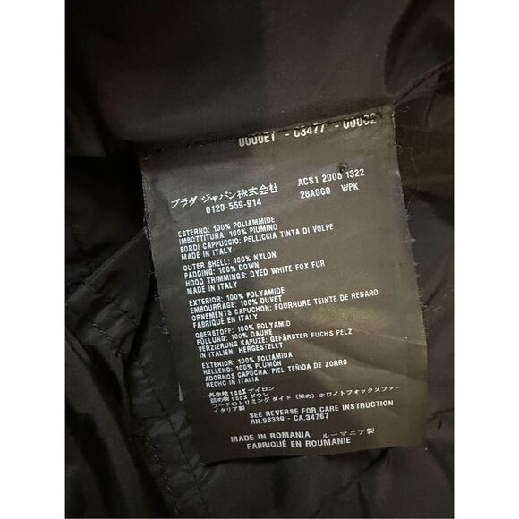 Prada fur trimmed hoodie down jacket size S - Picture 13 of 14